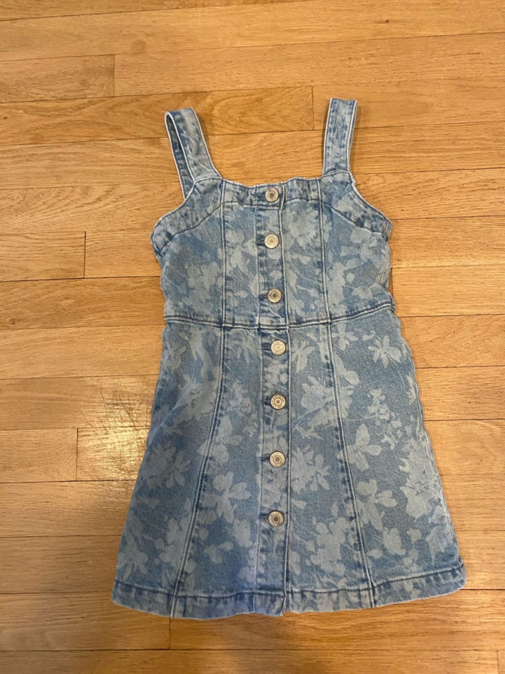 GAP Kids Light Blue Floral Denim Dress
